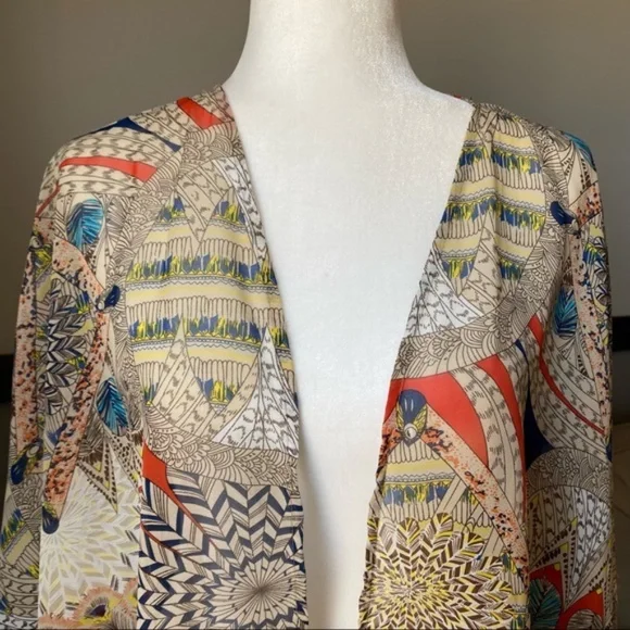 UMGEE womans dolman open cardigan short sleeve size S/M lightweight print - Picture 8 of 16